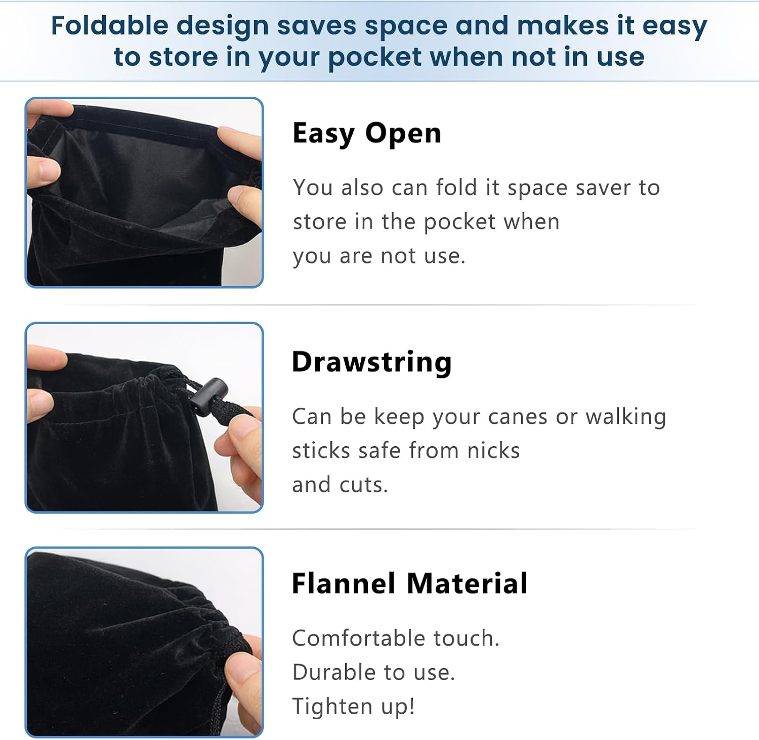 Folding Cane Bag & Cane Carrying Case, Walking Cane Holder for Walker image 5
