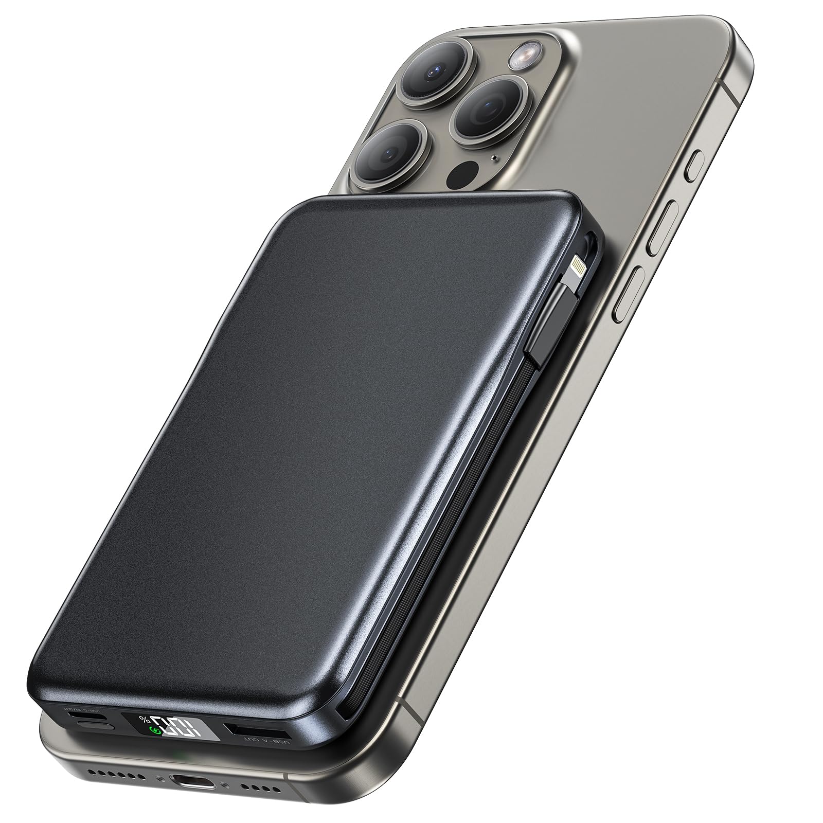 Black Friday Deals 2025 Kuulaa 10000mAh Magnetic Power Bank - Ultra Slim 0.41\" Magsafe Wireless Battery Pack Charger With Stand, 20W PD USB-C Output Fast Charging For IPhone 16/15/14/13/12 & Android