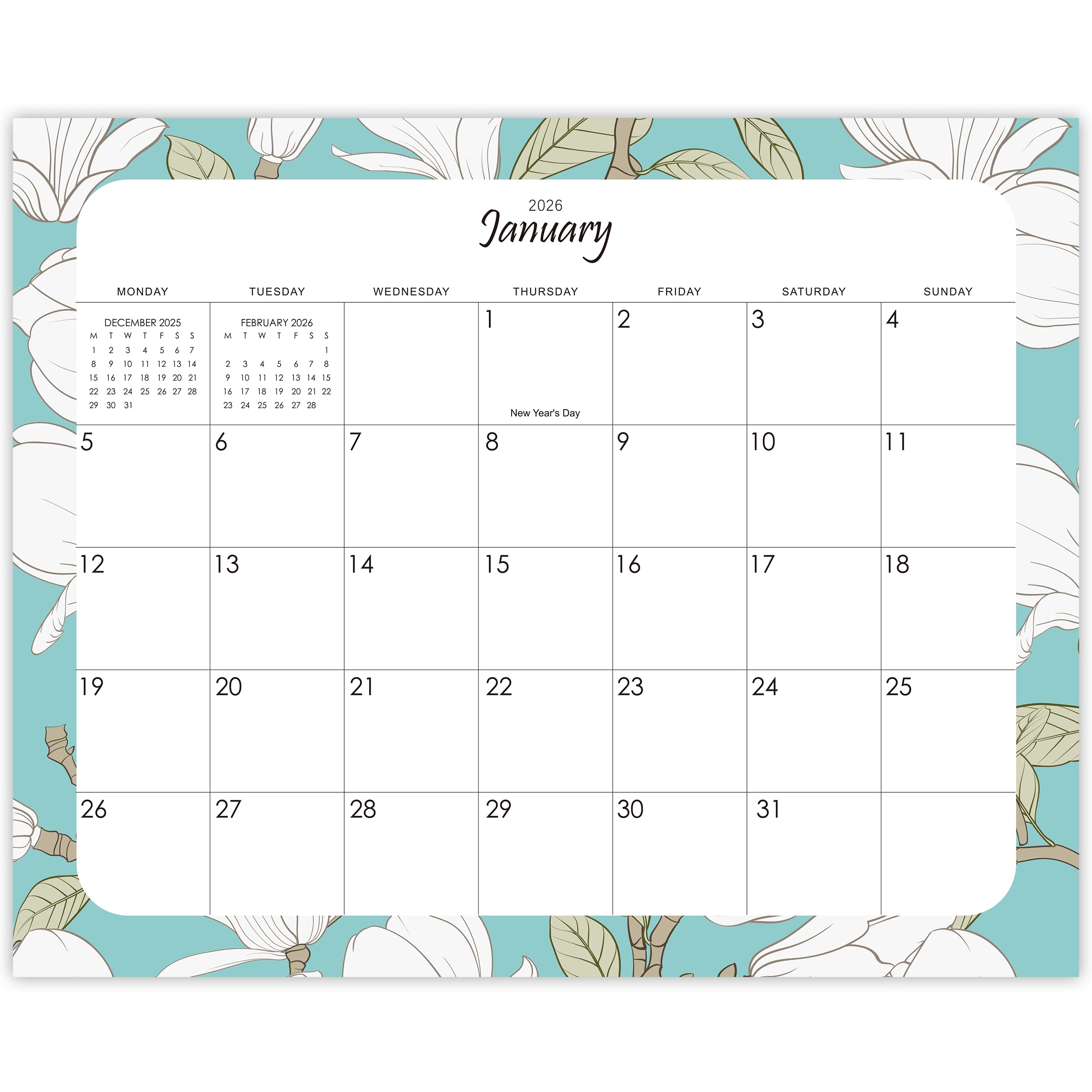 2026 Magnetic Calendar for Refrigerator - 18 Month Floral Design Fridge Calendar with Strong Magnet & Thick Paper | Stay Organized for Home, Office — image 1
