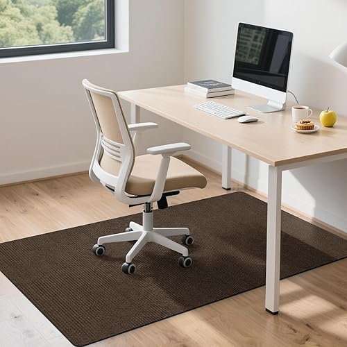 HomeMall Tapete para silla de oficina para suelo de madera, tapete antideslizante de 55 x 35 pulgadas para silla rodante, tapete grande para silla