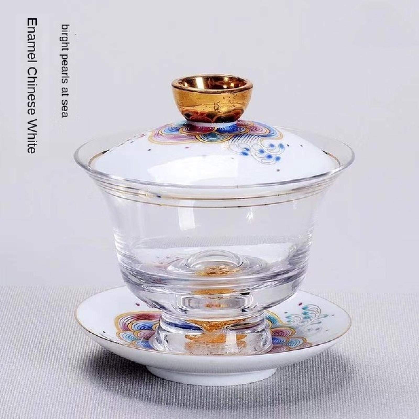 QFQH Ceramic Enamel Glass Gai Wan Cha Venti Sancai Teacup Tea Tea Generator with Hand Sopera De Ceramica Gift for Boyfriend Gaiwan