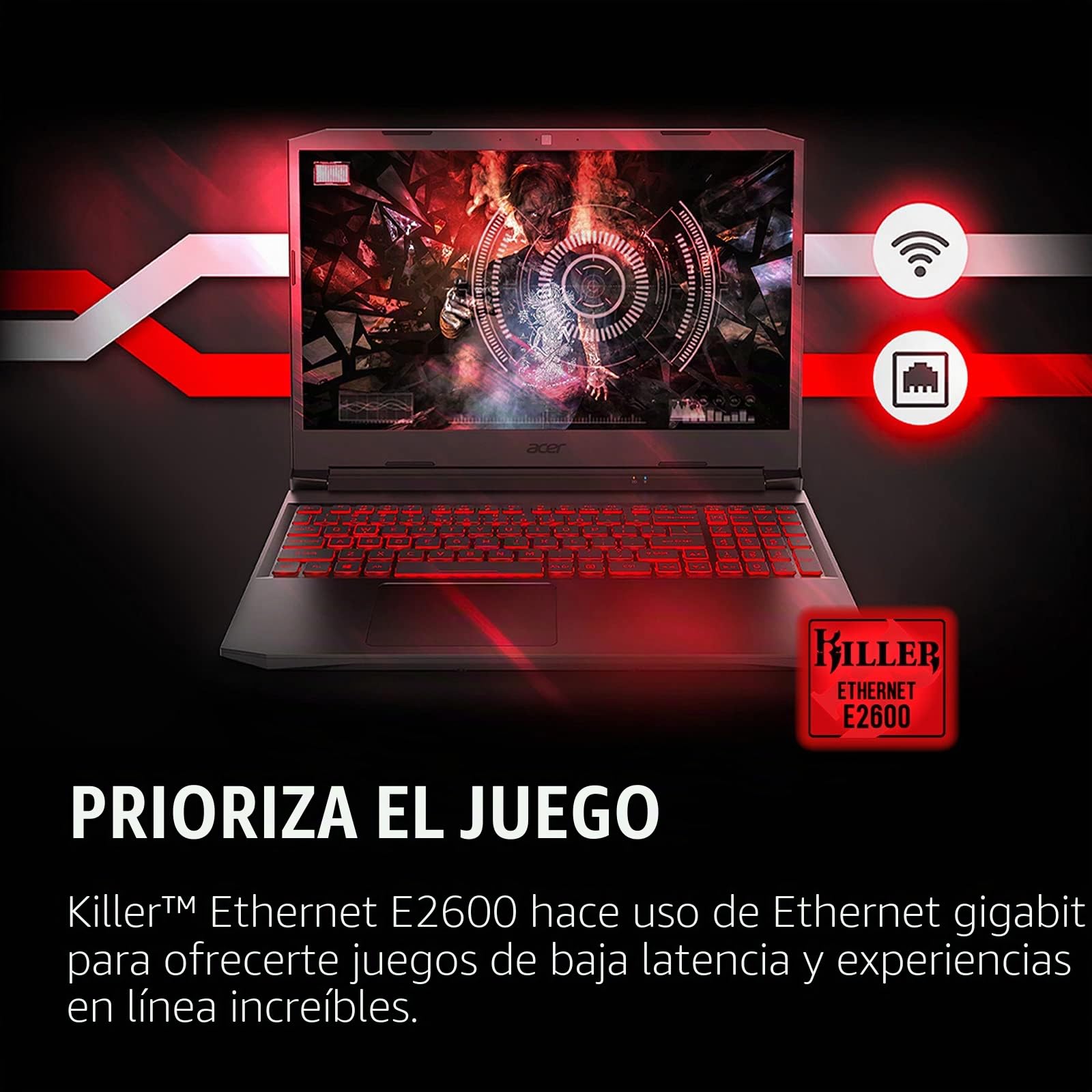Acer Nitro 5 AN515-55-53E5 Gaming Laptop | Intel Core i5-10300H | NVIDIA GeForce RTX 3050 Laptop GPU | Pantalla IPS FHD de 15.6 pulgadas de 144 Hz