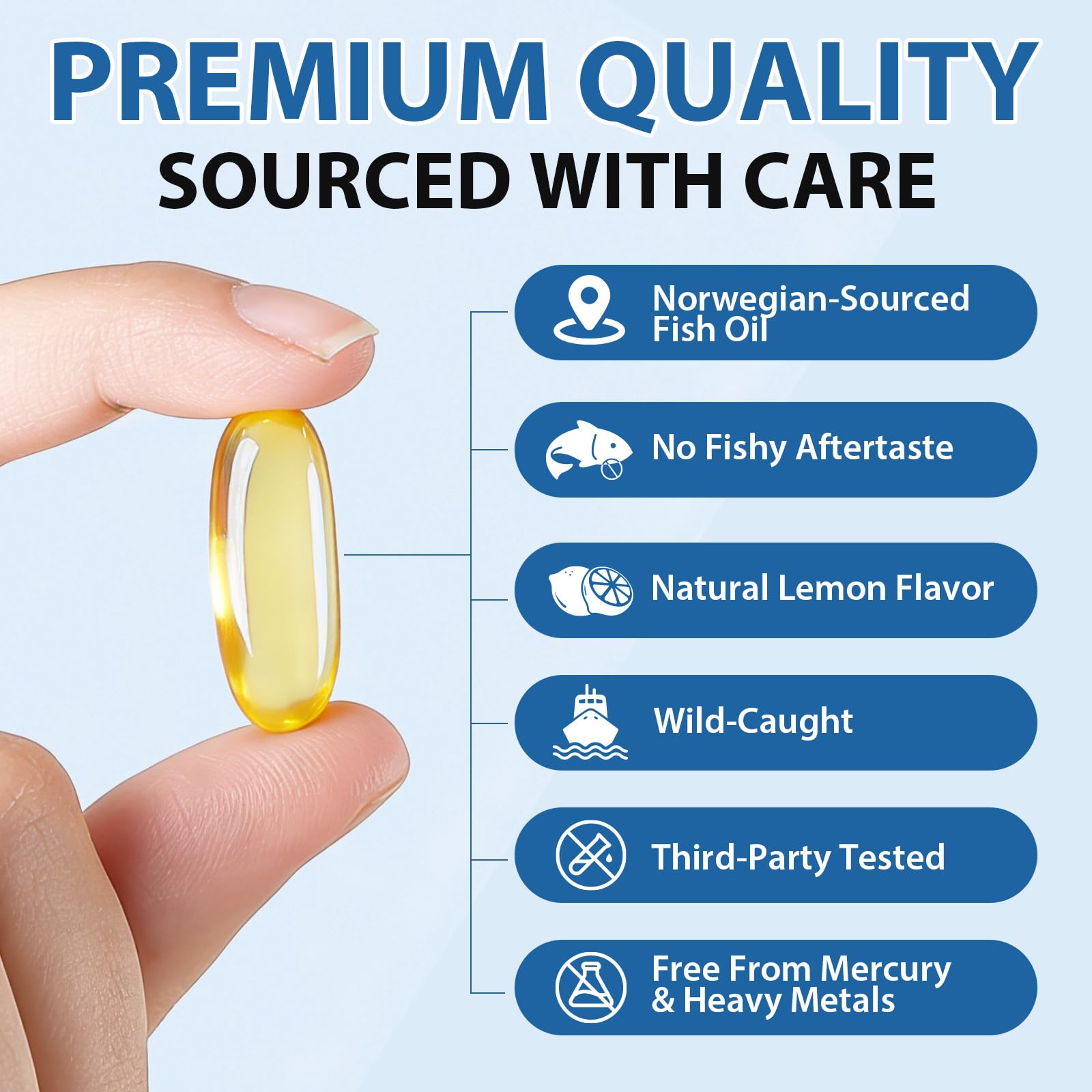 Omega 3 Fish Oil Supplements, 4200mg Fish Oil with EPA & DHA, Enteric Coated Softgels, Lemon Flavor, Daily Omega-3 Fatty Acids Supplement for Nutritional Support & Overall Wellness – 240 Softgels — Amazon image 6