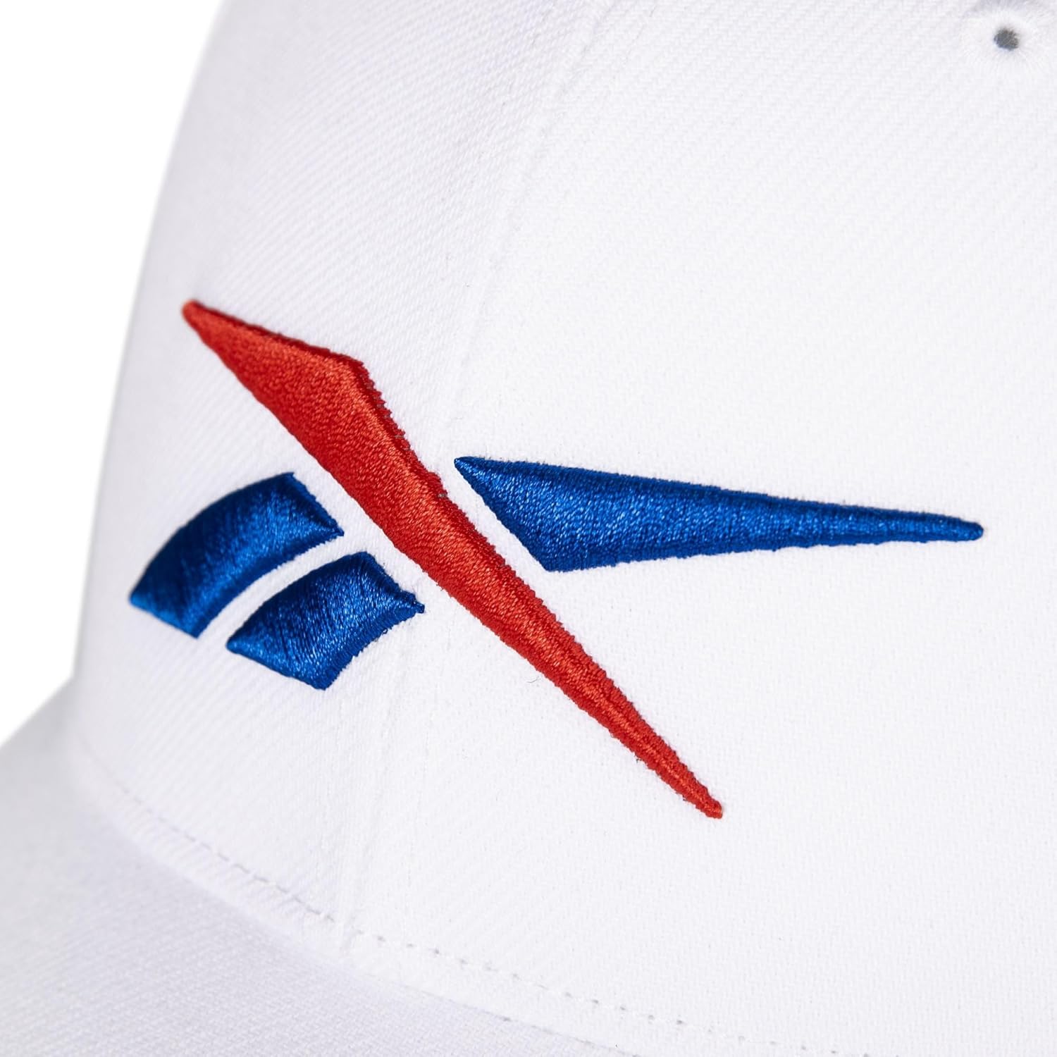 Reebok Vector Baseball Hat | Snapback | Six Panel | Casual | Everyday | Sun Protection | Lightweight | Breathable - White - Image 3
