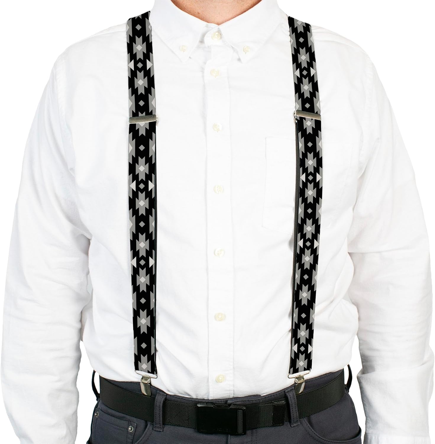 Buckle-Down Suspenders, Navajo Gray Black Gray White