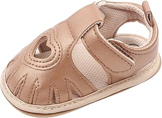 Sapatos femininos femininos vazados para os primeiros passos, sandálias infantis, sapatos de princesa, sapatos brancos para meninas (ouro, 3,5 infantil)