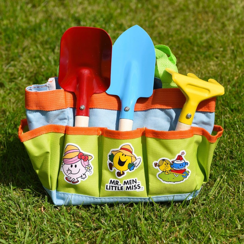 Mr Men Kids Gardening Tool Kit - Fun Childrens Garden Set with Rake, Spade, Shovel & Water Sprayer - Great Gift for Little Gardeners - Thompson & Morgan