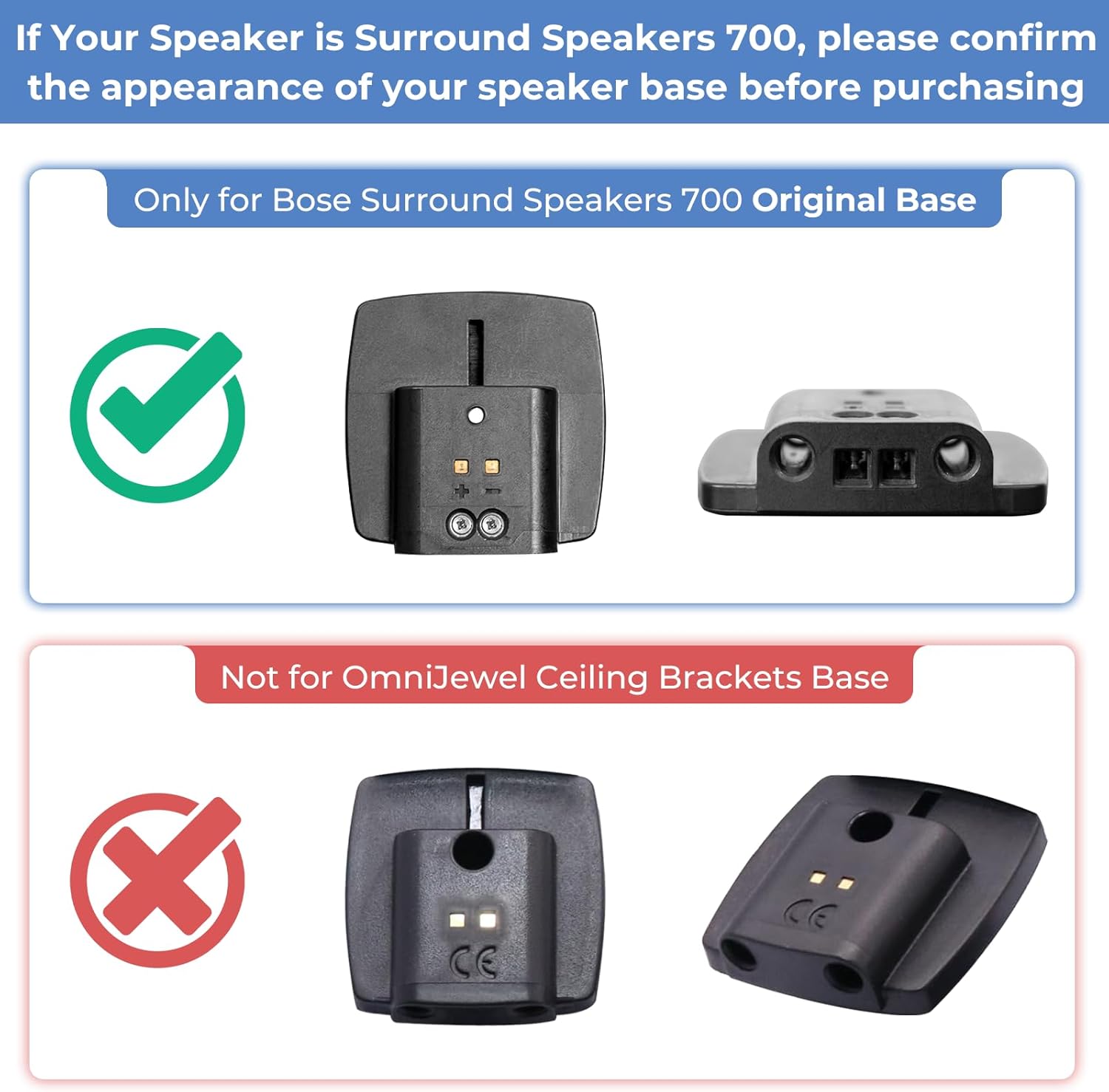 Pack of 1 Height Adjustable Stand for Bose Speaker Stands, with Slideconnect Bracket, for Surround 700, OmniJewel Lifestyle 650, CineMate GS Series II, for Bose 700 Speakers Stands