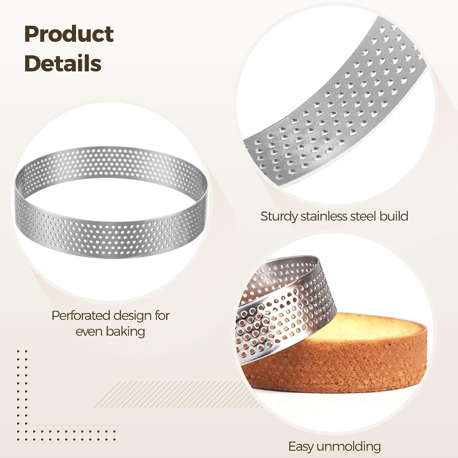 Round Tart Rings 3.9 X 0.8 in, 20 Pcs Stainless Steel Tart Ring, Baking English Muffin Ring, Metal Cake Ring for Mousse and Pastry