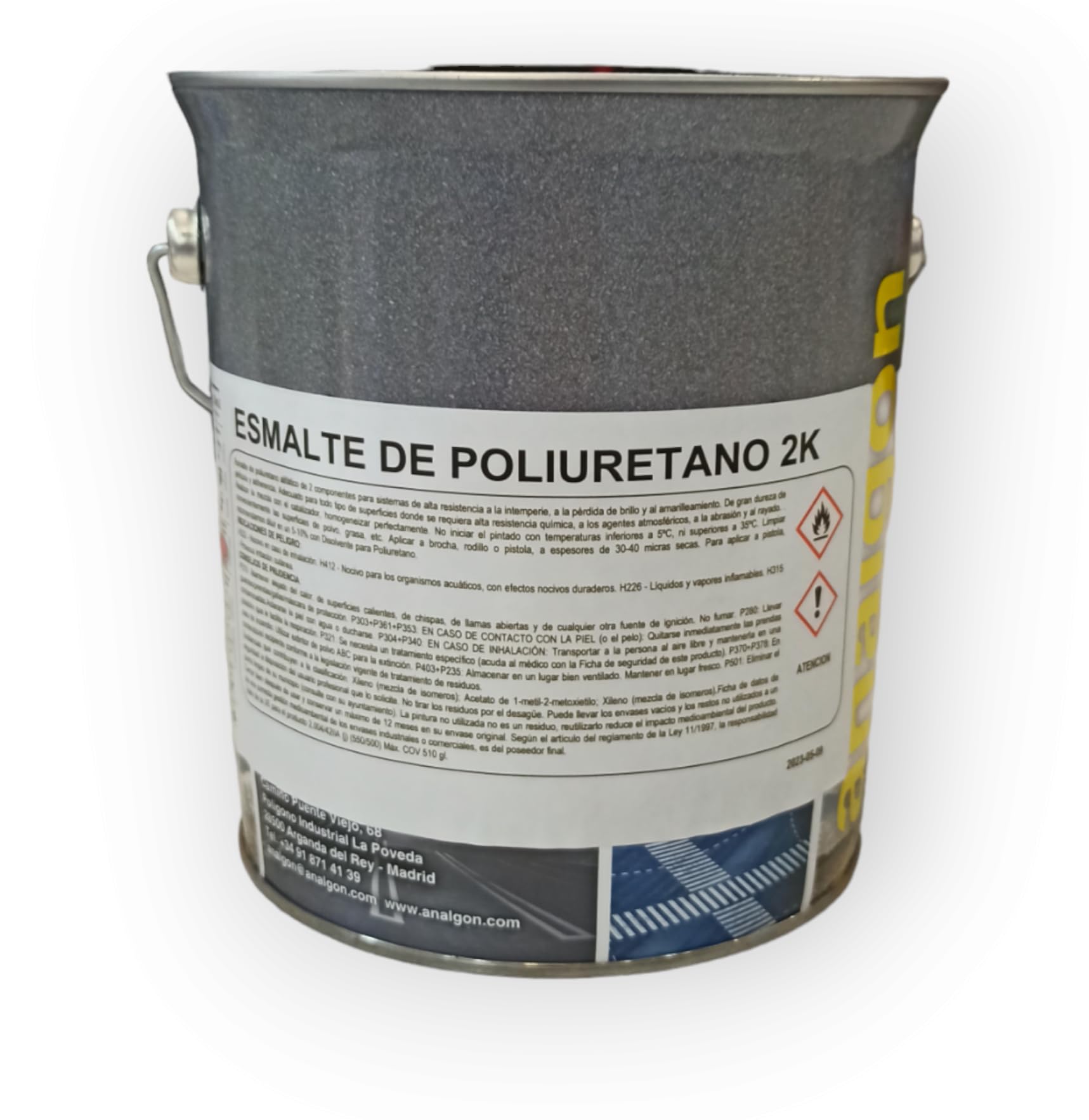 Pintura Azul Para Piscinas de Poliester y Hormigón 5,75Kg. Esmalte Poliuretano de 2 Componentes