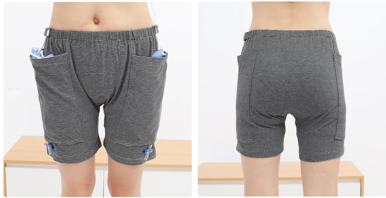 Ropa interior para bolsa de drenaje, pantalones cortos para nefrostomía, bolsa de pierna de catéter, soporte para bolsa de piernas, ropa de cuidado de ostomía (XXXL)