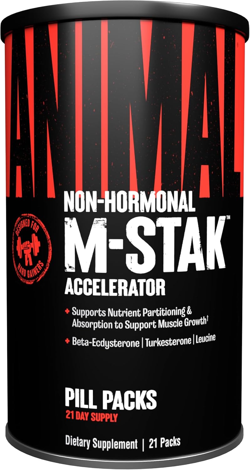 Animal M-Stak – Muscle Builder and Anabolic Mass Gainer Supplement for Bodybuilding – Lean Muscle Growth, Amino Complex and Pre Workout Energy, 21 Packs