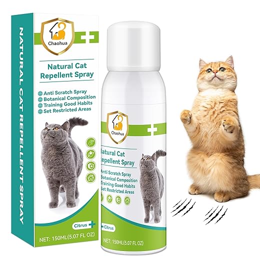 Cat Deterrent Spray - Enhanced Cat Repellent Indoor and Outdoor, Safe Anti Scratch Furniture Protector, Effective Natural Ingredients Cat Scratch Deterrent Training Aid for Furniture, Sofa, Rug 150ml