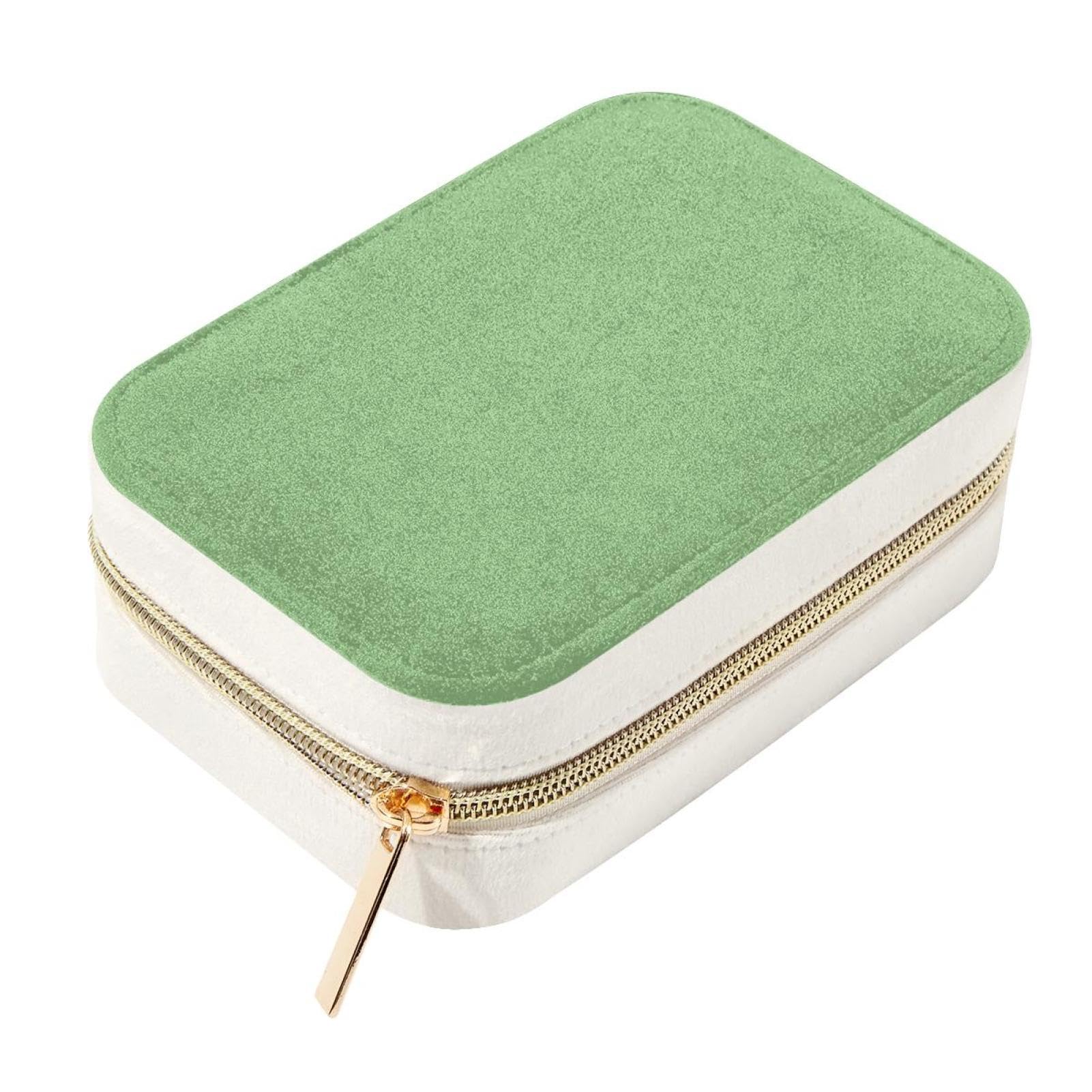 Organiseur de bijoux en velours premium vert menthe avec écrin de voyage