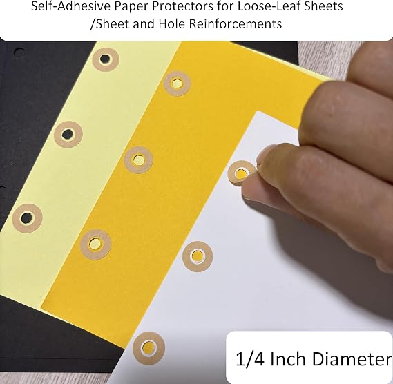 5000 Counts Hole Reinforcement Labels, Self-Adhesive, Brown, 1/4 Inch Diameter, Non-Printable Stickers for Loose-Leaf Sheets, School, Home, Office Sheet & Hole Reinforcements