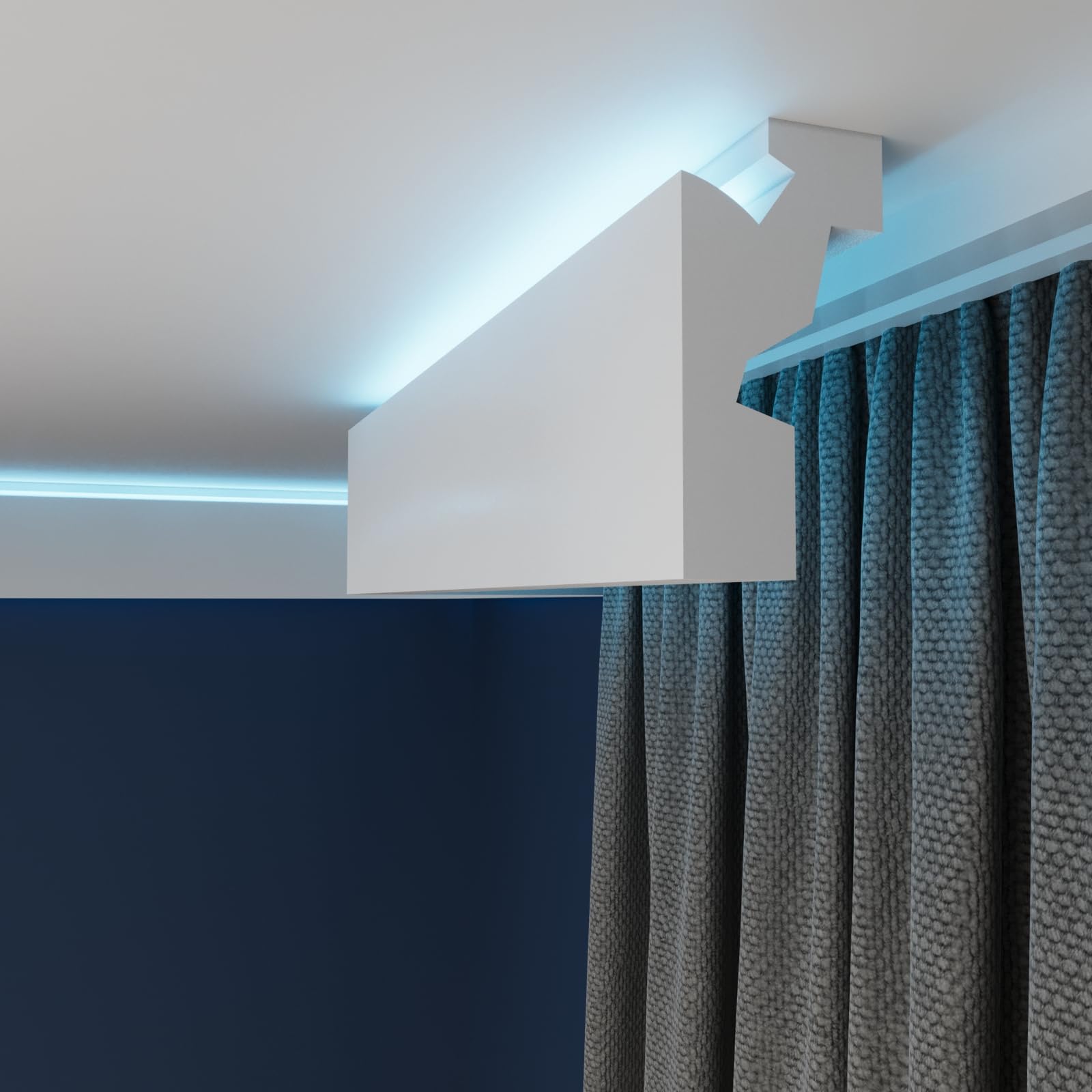WOLDECOR LED Cornice Coving for Ceilings, Premium Extruded Polystyrene Ceiling Moulding Trim, Lightweight and Paintable Decorative Coving, Durable LED Lighting Coving (WLP02, 6 Meters)