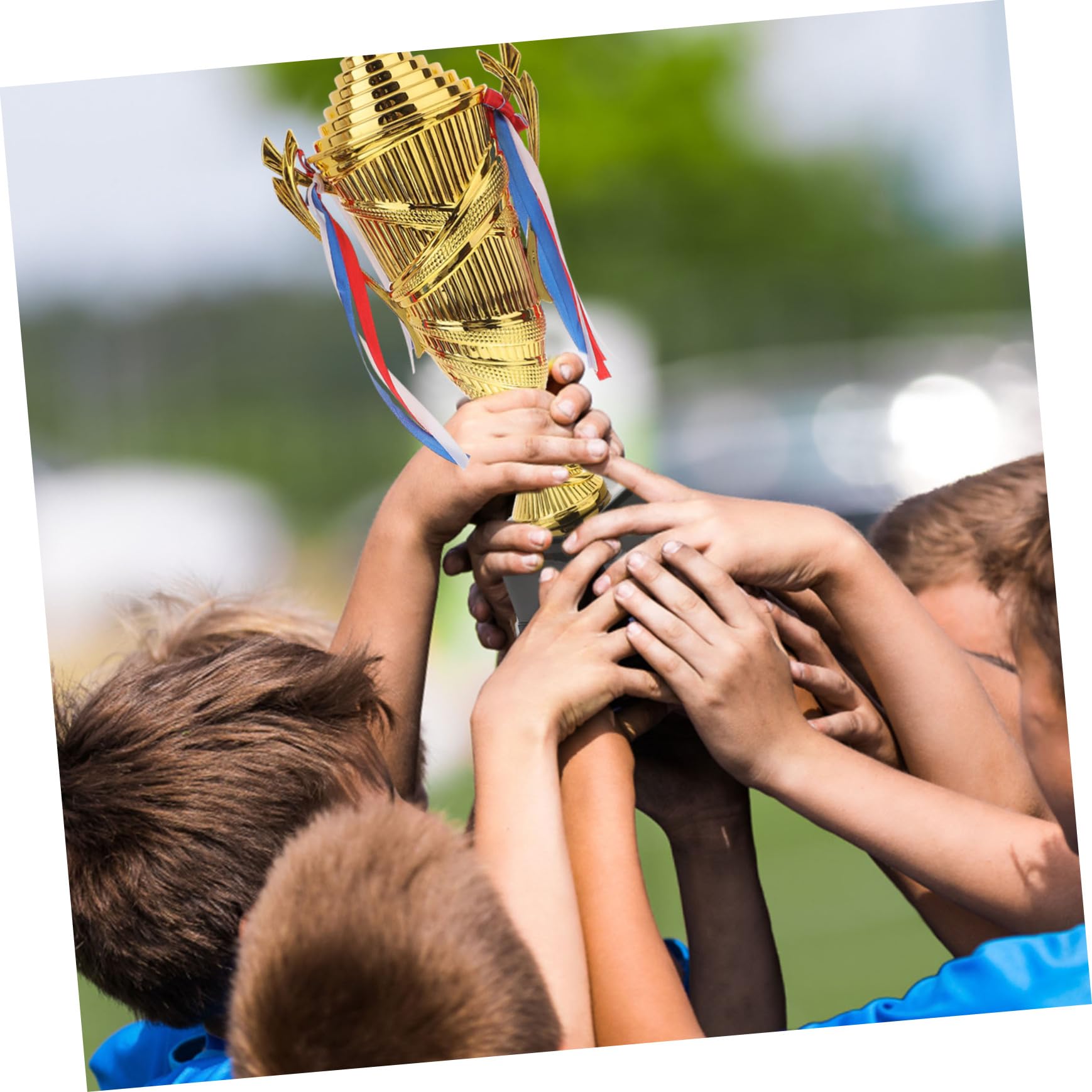 POPETPOP Coppa Premio in Plastica Dorata Coppe Premio per Tornei Sportivi e Carnevali Coppa Robusta e Durevole Base Nera per Targhette Personalizzate