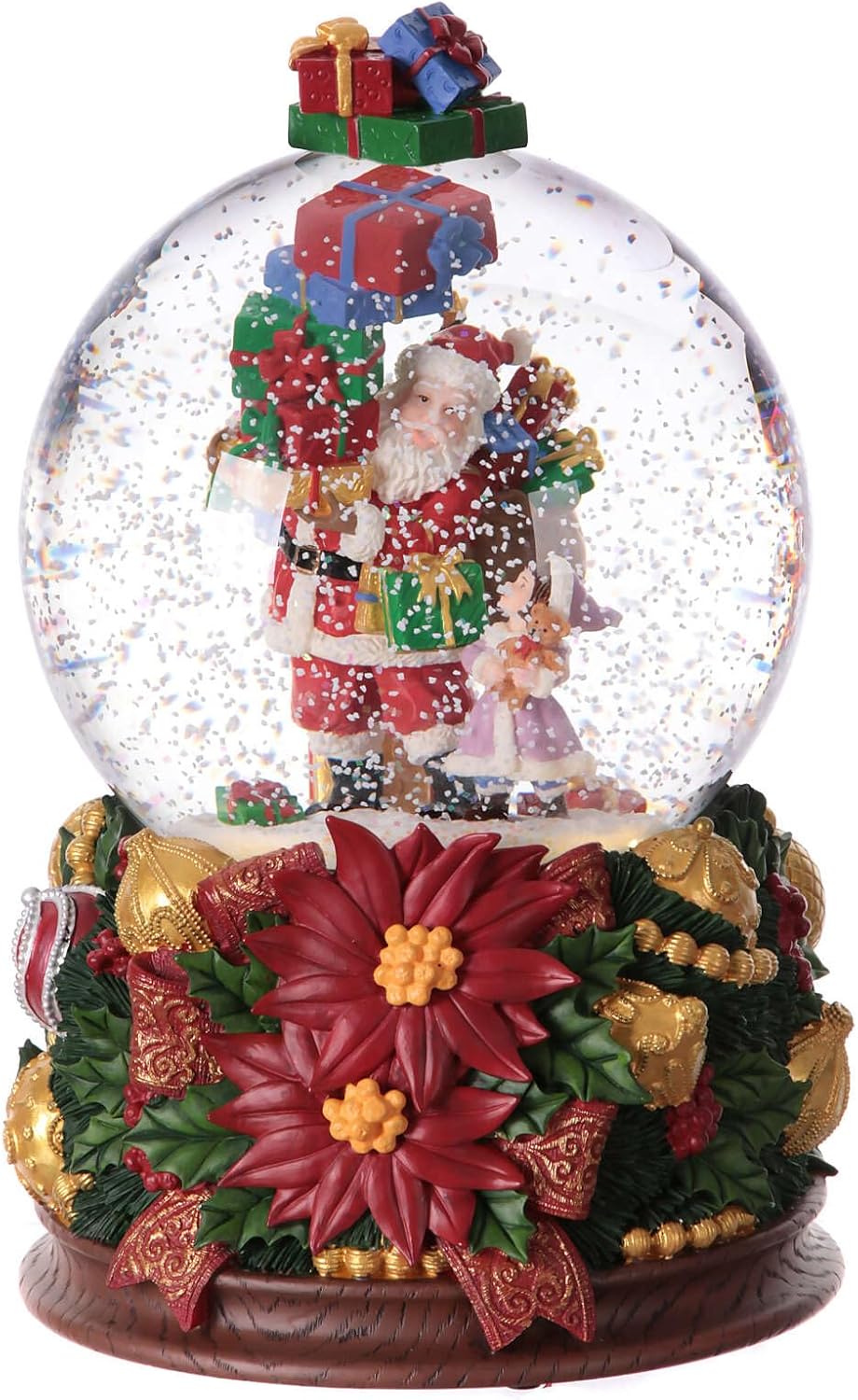 Santa snow globe glass Christmas music box girl gifts 25x15x15 cm Christmas stars