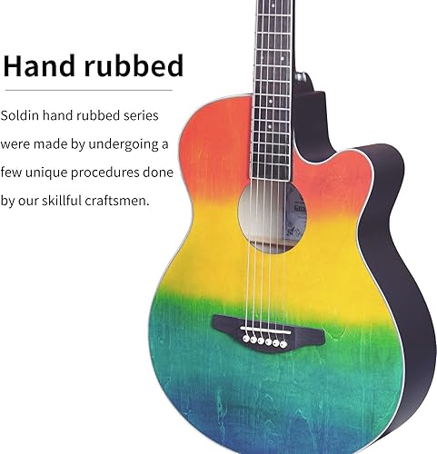 Miniatura 3 de Kit de guitarra acústica de 40 pulgadas para principiantes con bolsa de concierto, soporte de guitarra, afinador, correa, cejilla, cuerdas, paño de