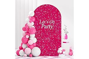 7.2 FT Pink Sequined Backdrop Canopy for Shimmering Arch Cover