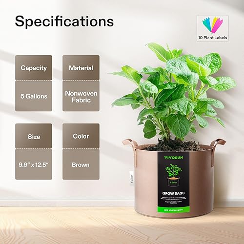 Vista 59 de Vivosun 300g - Bolsas de cultivo Negro