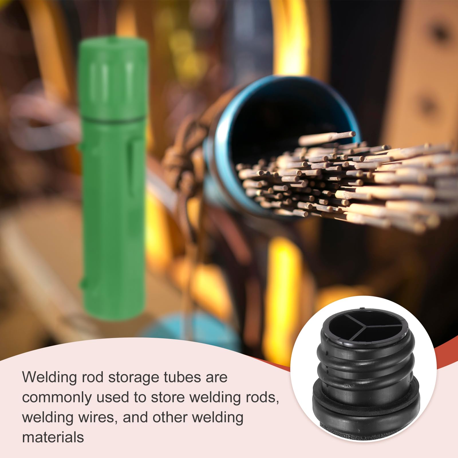 QUARKZMAN 2 Tubos De Almacenamiento Para Varillas De Soldadura. Contenedor Para Electrodos De Tungsteno De 40 Pulgadas Impermeable Y Hermético Capacidad De 4.5kg. Negro