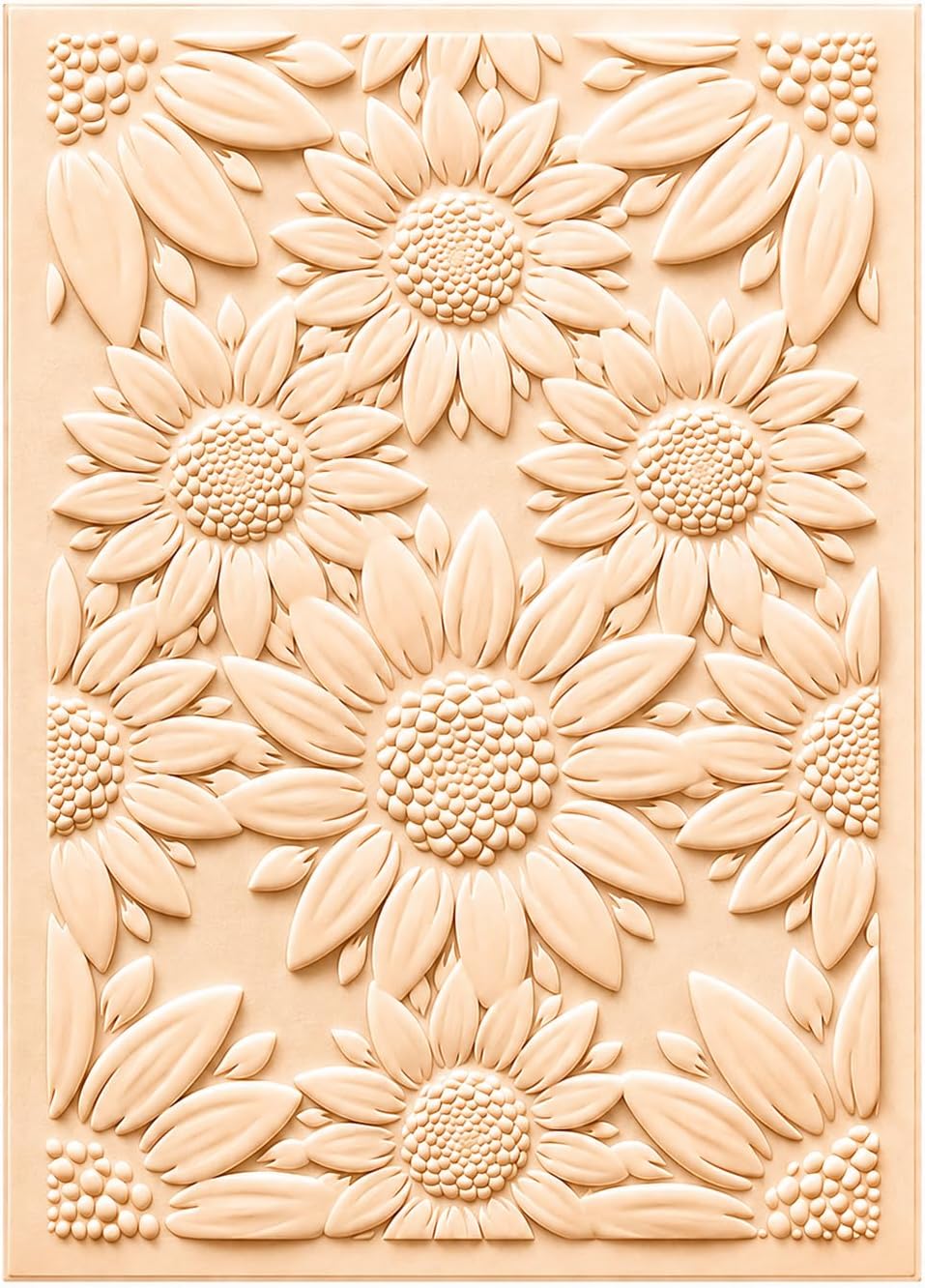 FIVEIZERO 3D Sunflower Embossing Folder for Embossing Machine, 5 x 7 Inch Deep Relief Embossing Template, Summer Floral Pattern for Card Making, Scrapbook, Photo Album & DIY Crafts