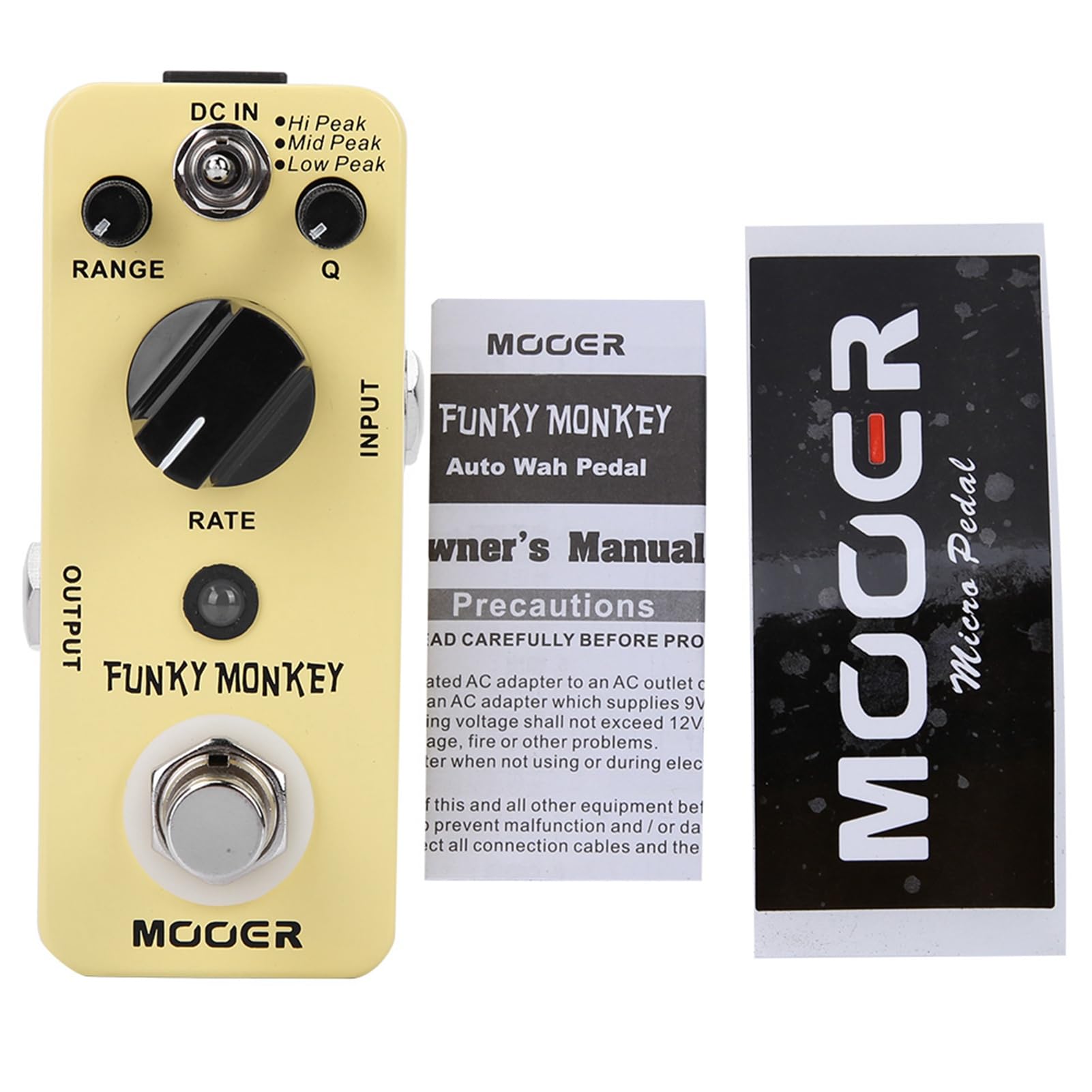 Pongnas Pedał Efektów MOOER Monkey Wah z True Bypass – Lekkie Narzędzie do Efektów Gitarowych z 3 Trybami