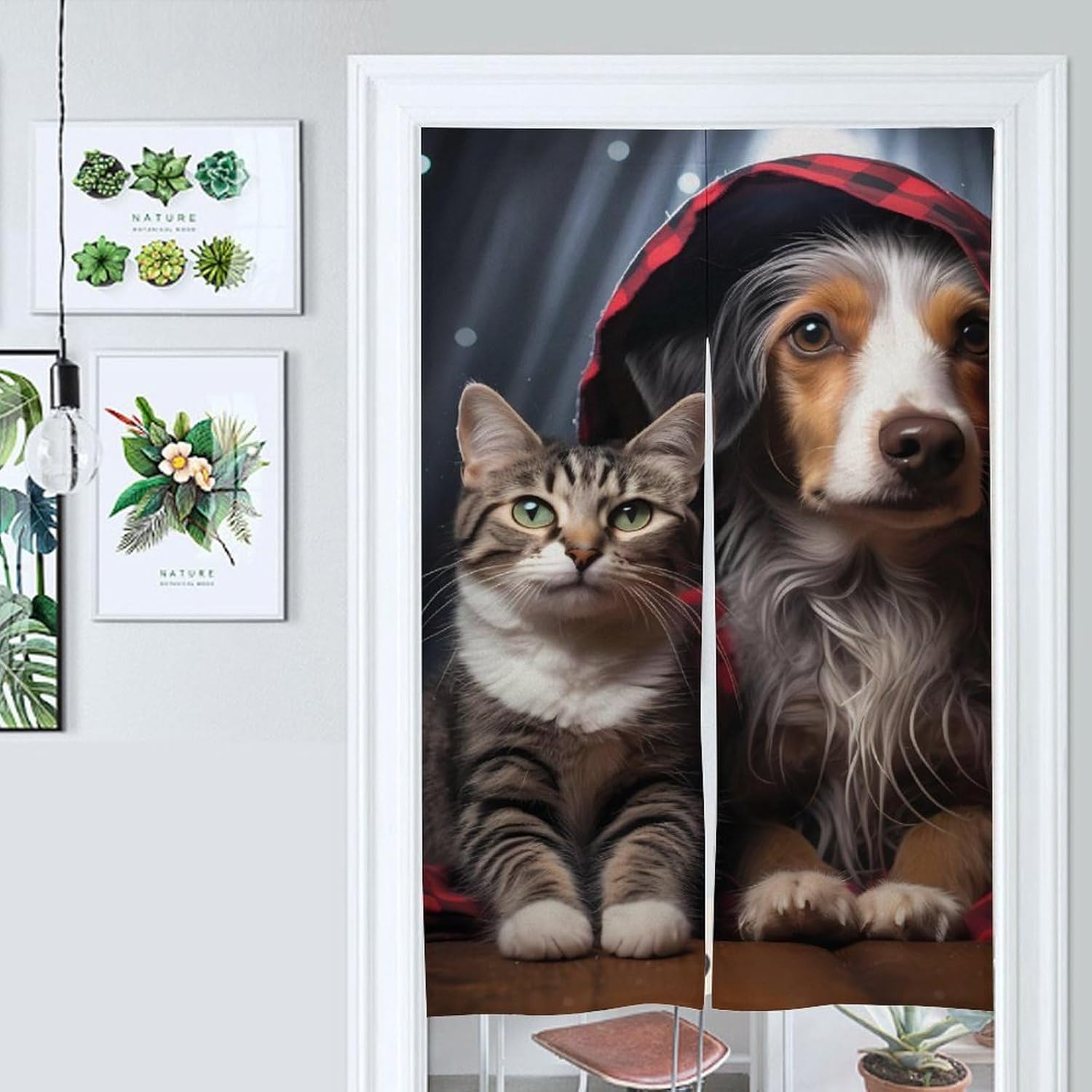 Friends ForeverDachshund Dog and Cat Door Curtain Blackout Door Cover Curtains Door Screen for Home Accessories