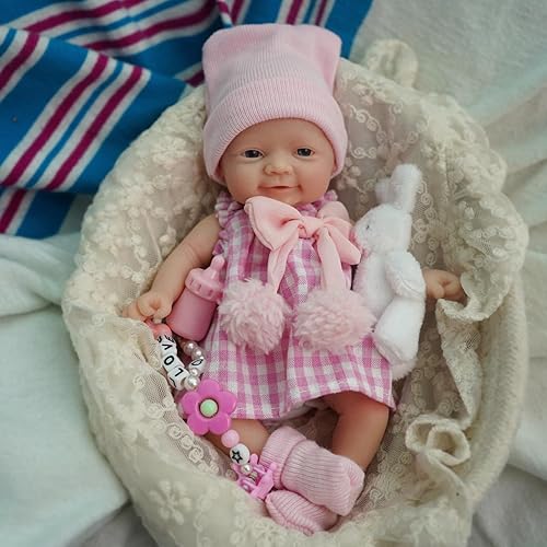 7" Girl Micro Preemie Full Body Silicone Baby Doll Susie Lifelike Mini Reborn Doll Surprice Children Anti-Stress