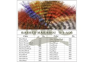 Barred Marabou Blood Quill - Tan/Black Marabou Fly Tying Material