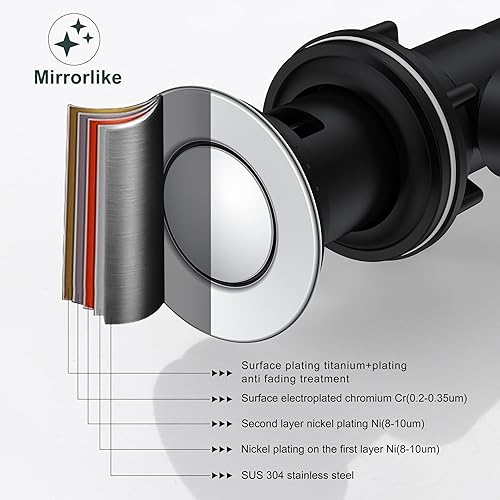 Miniatura 116 de KENES Desagüe desplegable de bronce aceitado para lavabo, tapón de drenaje para lavabo, montaje de drenaje de fregadero sin desbordamiento, anti