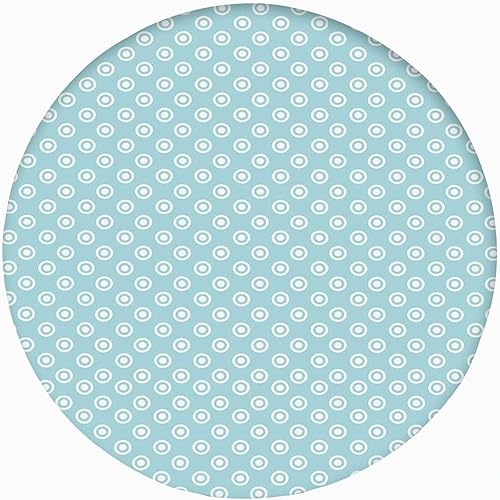 Vista 27 de Mantel redondo abstracto ajustado con borde elástico, estampado de flores, estampado tradicional, de poliéster, se adapta a mesa redonda de 36