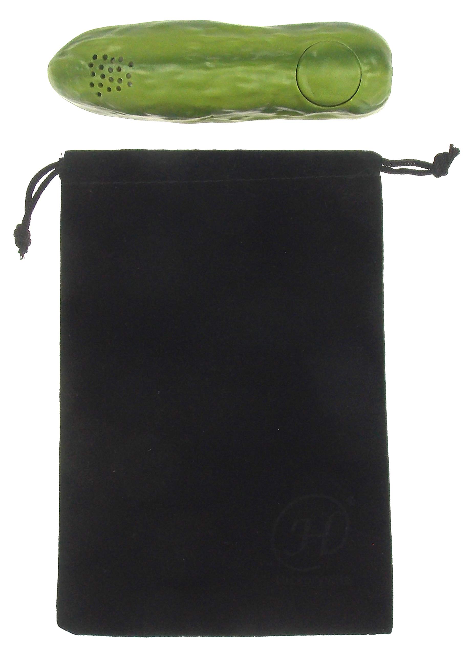 Yodeling Pickle Bundled with a Hickoryville Velour Drawstring Bag