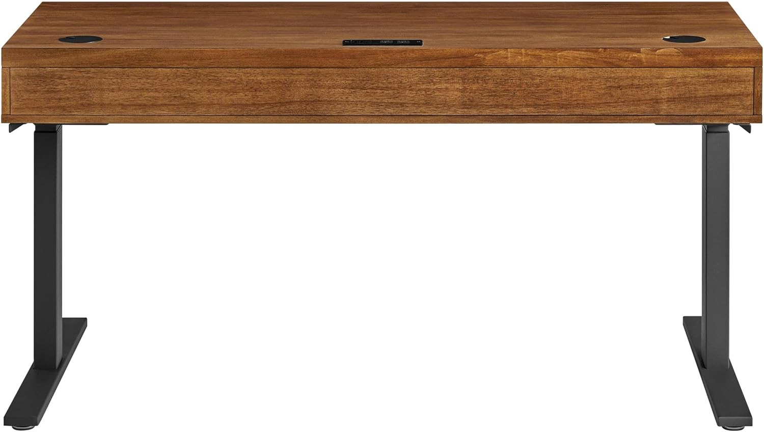 Martin Furniture Modern Electric Sit/Stand Desk Height Adjustable Wood Table Rich Medium Brown