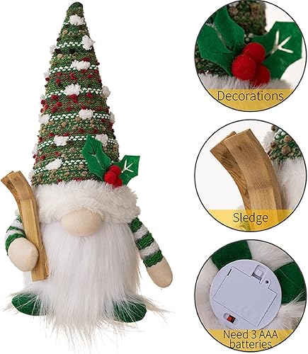 Miniatura 3 de Gnomos de Navidad iluminados, adornos de Navidad, 2 paquetes con luz LED, funciona con pilas, gnomos de Navidad suecos brillantes, juegos de hombres