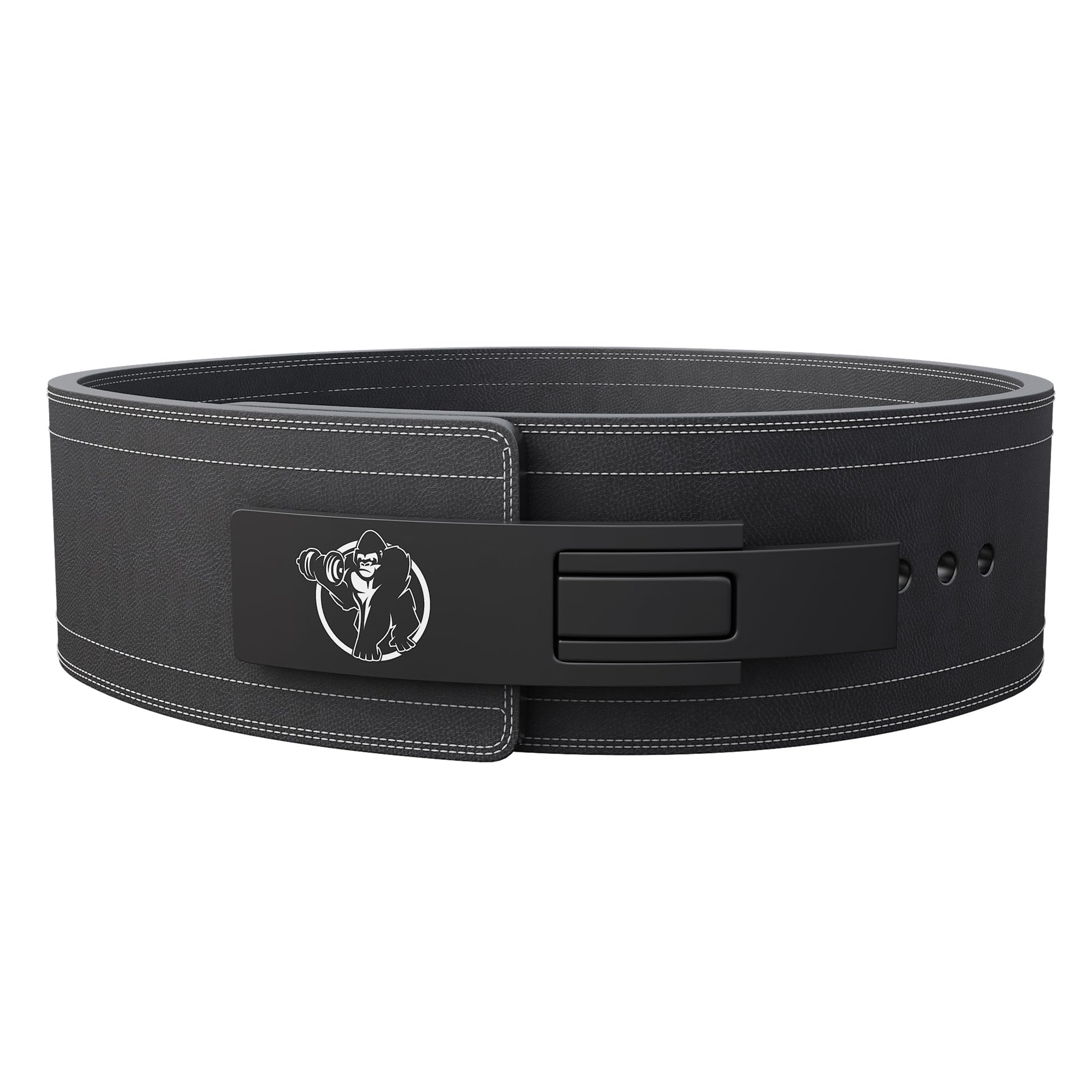 Gorilla Sports Cintura Sollevamento Pesi Pelle Pieno Fiore 10 mm | Fibbia a Leva a Sgancio Rapido | Supporto Lombare Squat e Stacco | S, M, L, XL