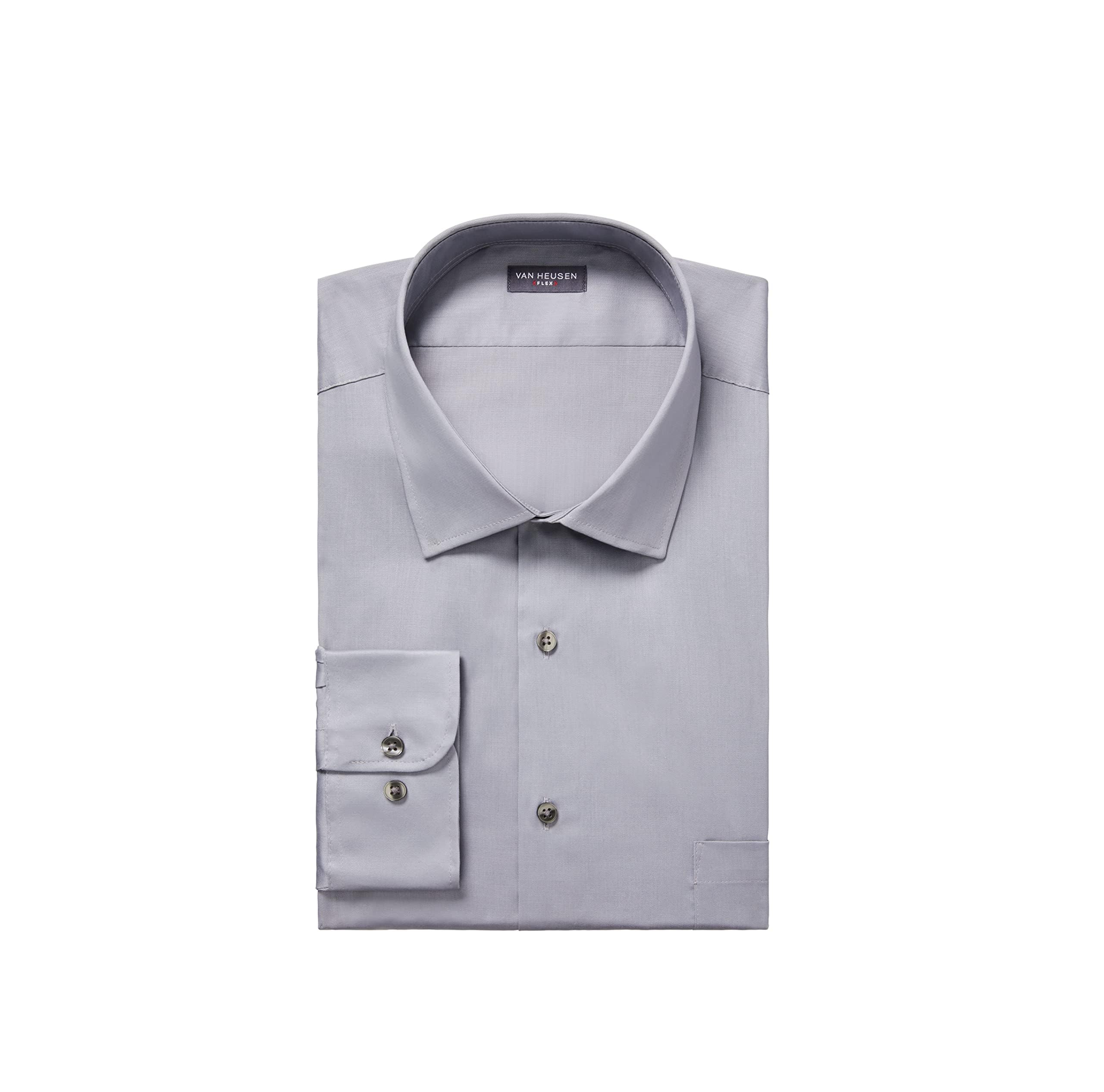 Van Heusen Dress Shirts Tall Fit Flex Solid Spread Collar Camisa de Vestir Hombre (Pack de 1)