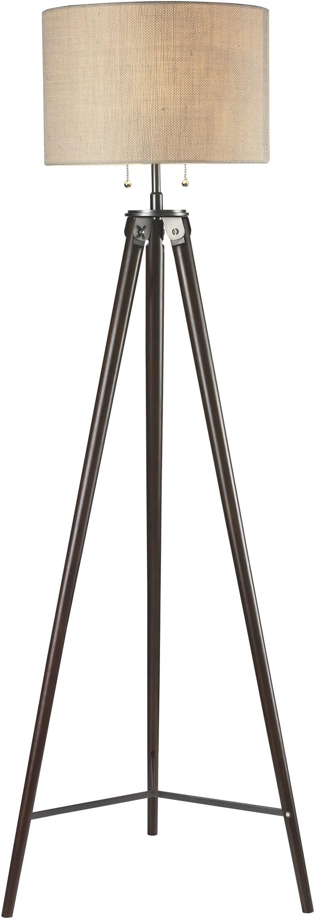 Luxeria L2 LUX1063 Chandeliers Paige Tripod Floor LAMP, Beige, Modern, Wood & Antique Bronze