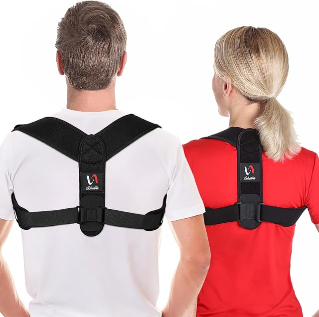 Schiara Posture Corrector for Men and Women - Comfortable Upper Back Brace, Adjustable Back Straightener Support for Neck, Shoulder & Back