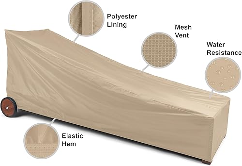 Miniatura 9 de Covermates Funda para tumbona, material ligero, resistente a la intemperie, dobladillo elástico, fundas para asientos y sillas, 25 pulgadas de ancho