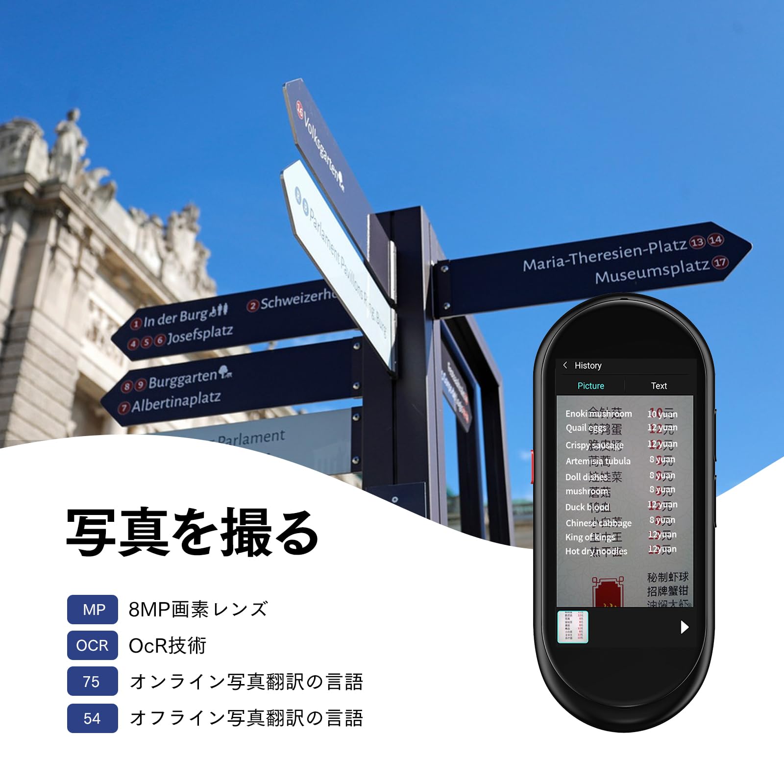 Amazon.co.jp: VORMOR A10 4G AI翻訳機 283ヵ国137言語対応 音声翻訳機