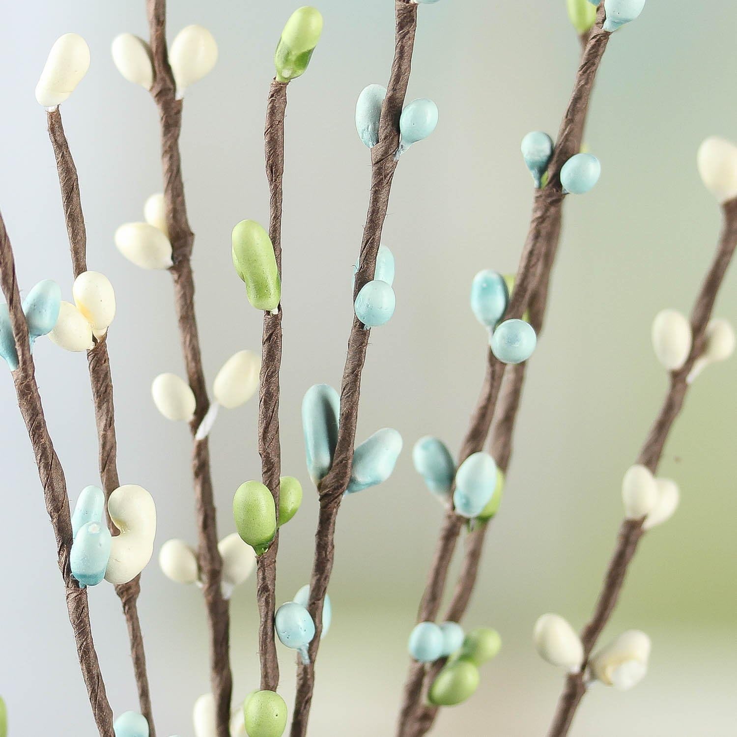 Factory Direct Craft Pack of 12 Sea Breeze Pip Berry Stems Springtime Rustic Berries, Farmhouse Home Decor for Table Arrangements and Easter Centerpiece Decorations (12" H)
