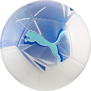 PUMA Unisex Big Cat Soccer Ball, White-Ultra Blue-Team Aqua AH25, 3