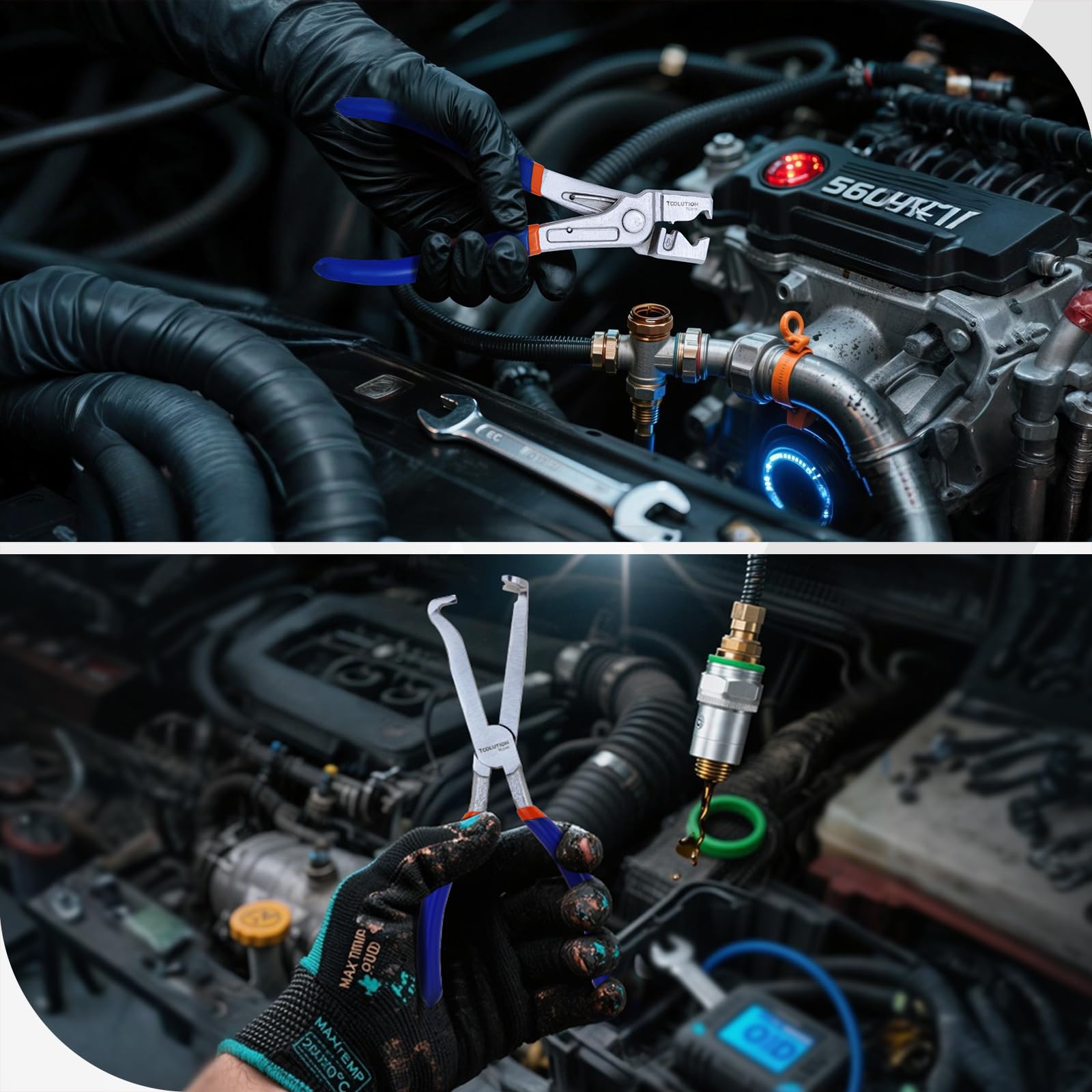 Juego de 3 Alicates Desconexión 9" y Línea de Combustible Coche | Alicate eléctrico 9", herramienta de línea de combustible y alicate para abrazaderas de manguera. Para reparación de coches.