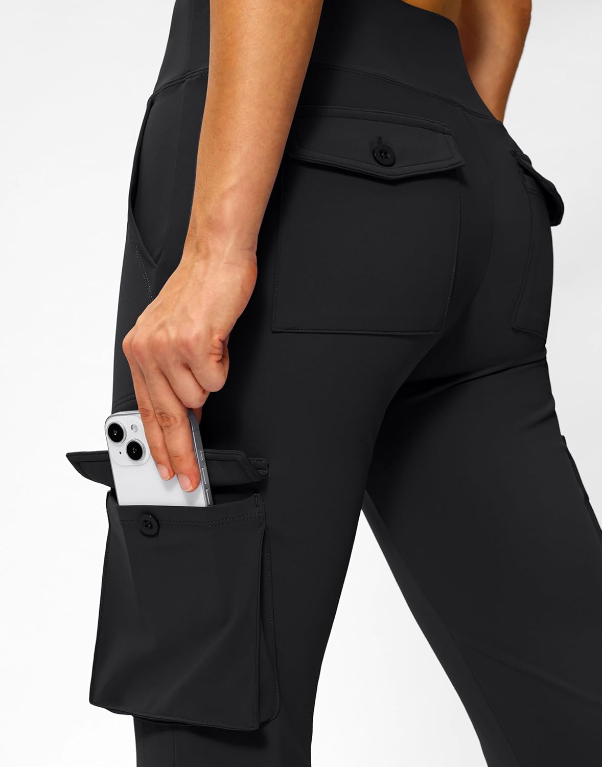 G Gradual Women's 6 Pockets High Waist Yoga Pants Stretch Cargo Flare Leggings for Fitness, Travel, Casual Wear - Image 4