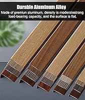 Vista 4 de Tira de transición de nariz de metal para escaleras, grano de madera, para interiores de 0.8 in de ancho, protectores de borde de madera