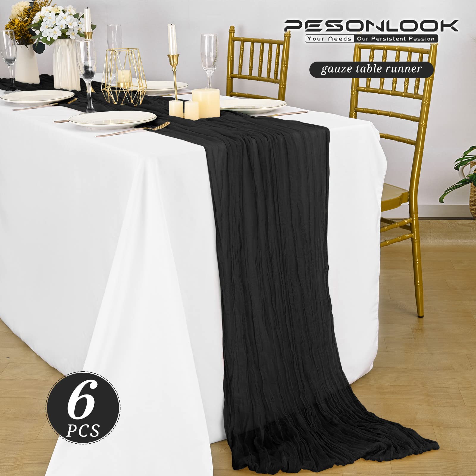 Lot De 6 Chemins De Table En étamine Blanche - Style Bohème - En Gaze - Rustique Transparent - Pour Décoration De Mariage, Fête D'anniversaire - 90 X