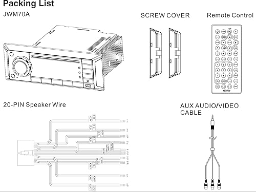 Miniatura 2 de Jensen JWM70A DVD|USB|AUX|HDMI| App Ready Wallmount Stereo, Independent Volume Control, 3-Speaker Zone (8 Speakers), Bluetooth Audio (A2DP) &