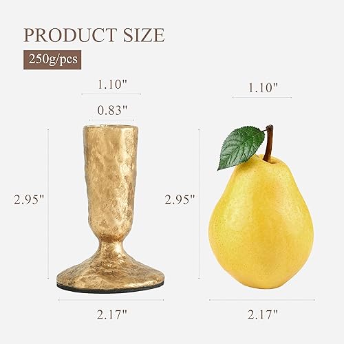 Miniatura 2 de Juego de 2 portavelas dorados de hierro fundido, latón antiguo, de metal dorado, para mesa, portavelas de hierro forjado para centro de mesa,